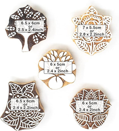 Floral Wood Printing Stamp Block - Image 4