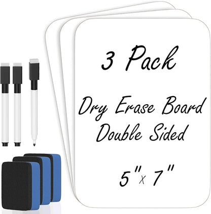 3 Pack Small White Board Dry Erase 5x7 Inch Mini Whiteboard Small Dry Erase by Unknown