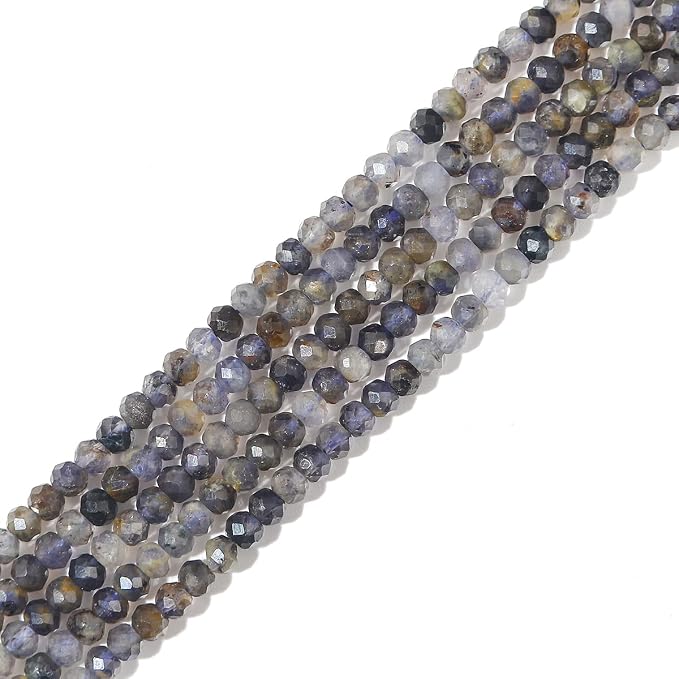 Natural Black QuartzRutilated Beads 4x2mm 120pcs Faceted Rondelle Loose Semi by Beadia
