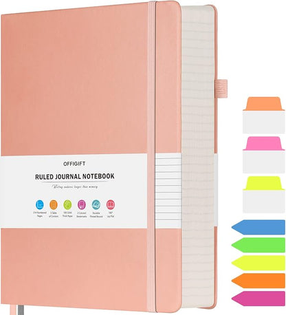Lined Journal Notebook, Large A5 College Ruled Notebook, 312 Numbered Pages by OFFIGIFT