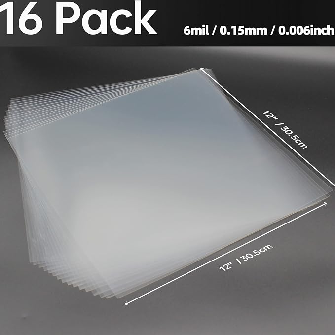 16PCS 6 Mil Blank Mylar Stencil Sheets, 12 X 12 Inch Clear Plastic Sheets - Image 2