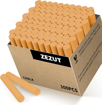 Orange Chalk 100PCS, Low Dust Chalks Stick Bulk by ForYourEnjoyableJourney
