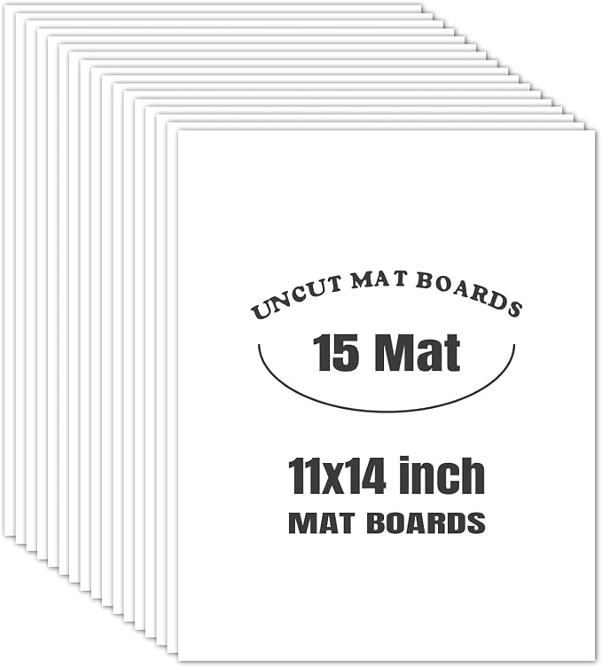 AUEAR, 15 Pack 11x14 Uncut Matte Boards White Photo Mat Board Great by AUEAR