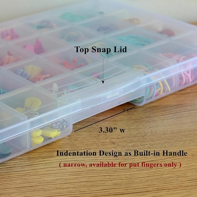 BangQiao 3 Pack Fixed 32 Grids Clear Plastic Storage Box, Transparent Organizer - Image 6