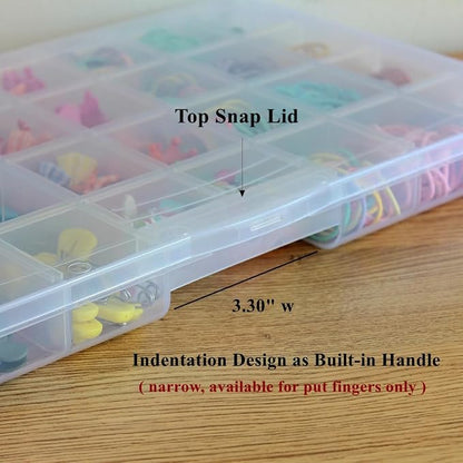 BangQiao 3 Pack Fixed 32 Grids Clear Plastic Storage Box, Transparent Organizer - Image 6