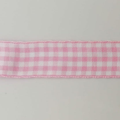 Pink Gingham Plaid Checked Ribbon 25 Yards Each Roll 100% Polyester - Image 9