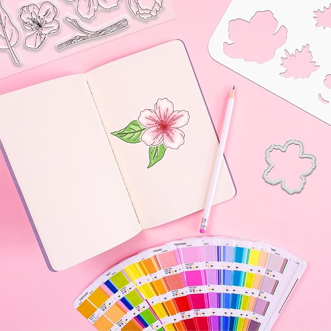 ORIGACH Realistic Peach Blossom Layering Stencils Set - Image 5