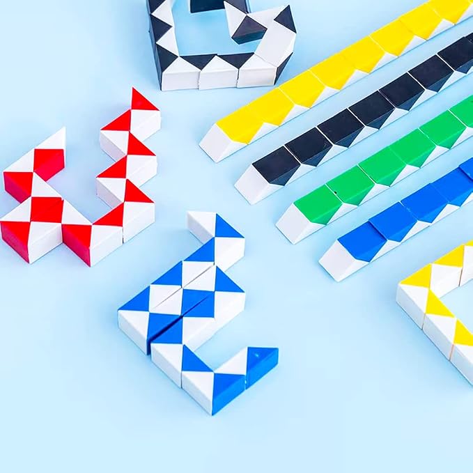 24 Pack 24 Blocks Fidget Snake Cube, Mini Snake Ruler Twist Puzzle Toys - Image 7