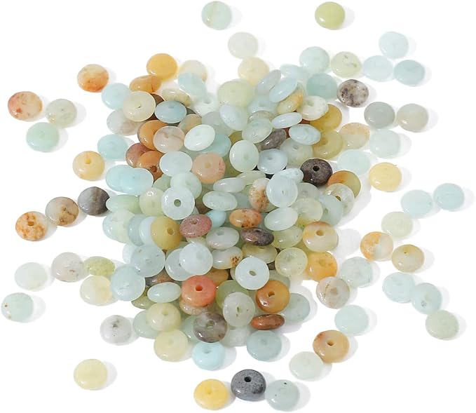 Natural Amazonite Disk Stone Beads 4x2mm 160pcs Rondelle Loose Semi Gemstone - Image 4
