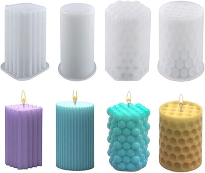 Navani Cylinder Candle Molds, Candle Molds Cylinder Light Resin Mold by Unknown