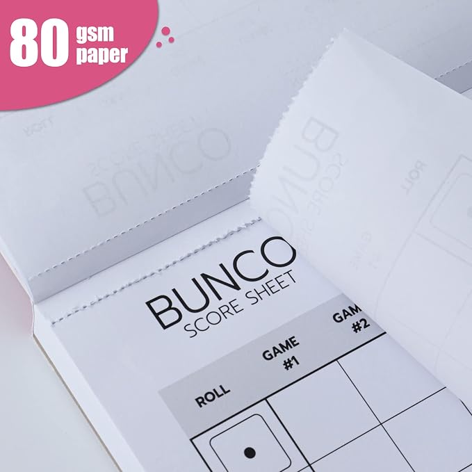 PlayDice Bunco Score Sheets: 100 Single Side Large Print Score Sheets - Image 3
