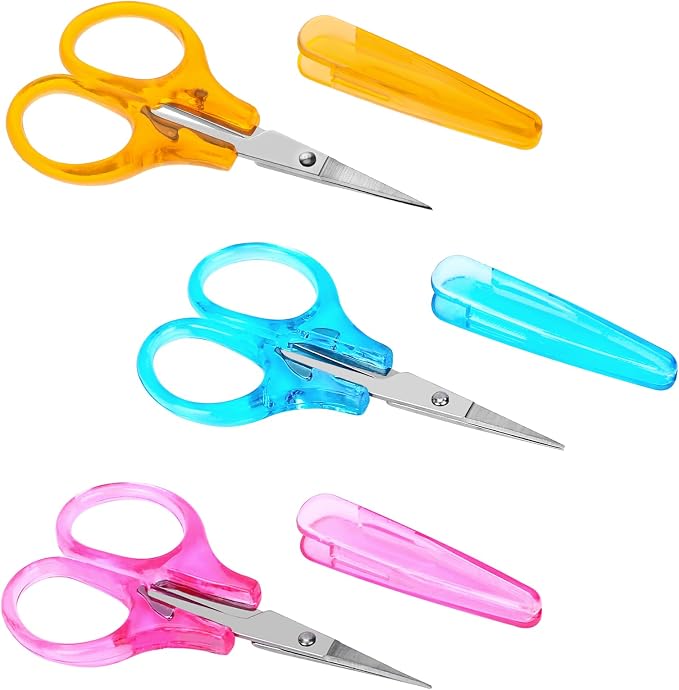 3 PCS Small All Purpose Craft Scissors, 3.5" Mini Stainless Steel Sewing Craft by Unknown