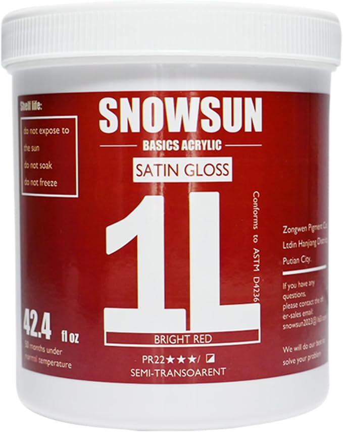 SNOWSUN Red Acrylic Paints, Large Bulk Heavy Body Acrylic Paint by PainttheLightofInspiration