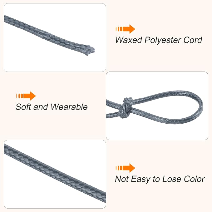 MECCANIXITY Waxed Cord 2.5mm Waxed Polyester Cord 87 Yard Wax String - Image 3