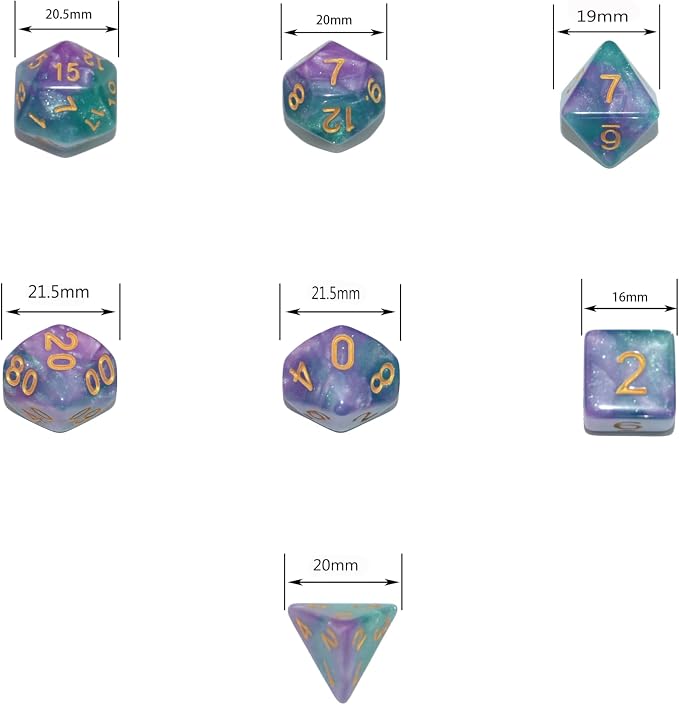 SmartDealsPro 6 x 7 Sets Glitter Polyhedral Dice Sets - Image 3