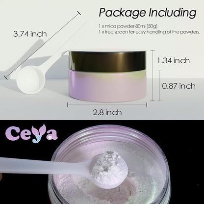 Ceya Interference Mica Powder, 1.8oz/ 50g Ghost Dreamland Chrome Nail Powder - Image 4