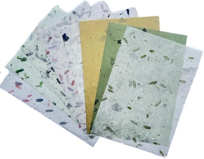 50 Design 50 Sheets A4 Natural Flowers, Mulberry Paper Sheets Art Tissue Washi - Image 8