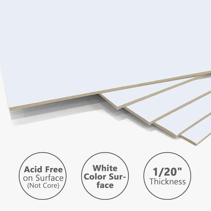 10 Pack Backing Boards, 13x19 Uncut White Mats Matboards, Acid-Free Backerboards - Image 4