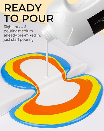 Nicpro 14 Colors Large Bulk Acrylic Pour Paint Set Premixed High Flow Art - Image 3
