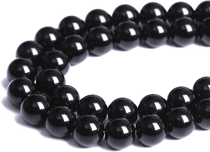 8mm 51pcs Natural Black Agates Onyx Stone Beads Smooth Round Loose Spacer Beads - Image 5