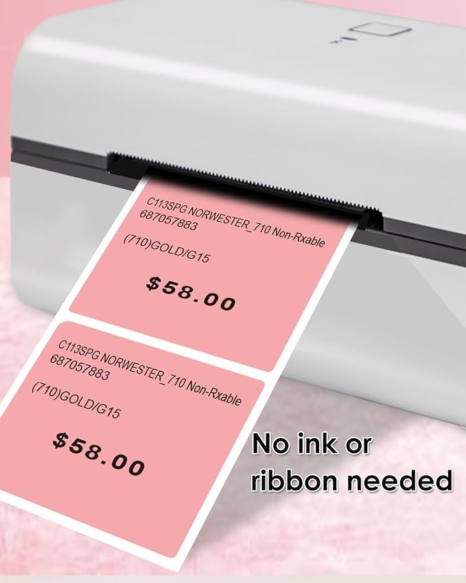 iEager Pink Square Thermal Label Stickers, 500 Sheets/Roll - Image 5