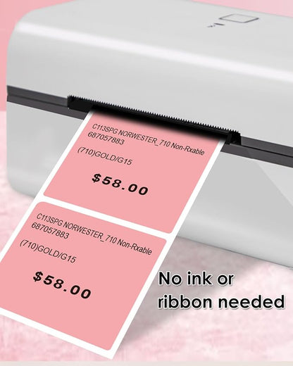 iEager Pink Square Thermal Label Stickers, 500 Sheets/Roll - Image 5