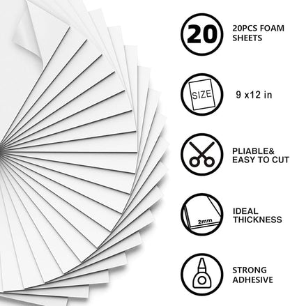 MEARCOOH 20-Pack Self Adhesive Foam Sheets - Image 2