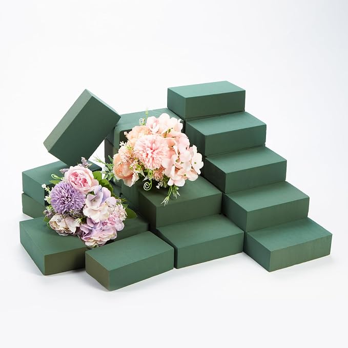 30 Pcs Floral Foam Blocks, 5.5"L x 3.1"W x 1.7"H Green Dry & Wet Flower Foam by GNRZZT