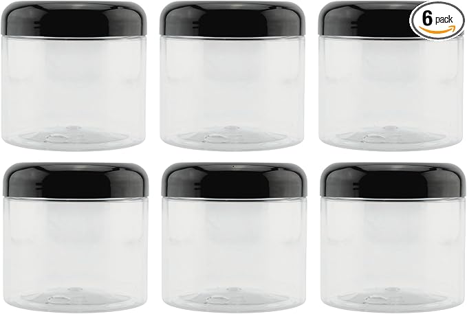 Cornucopia Brands 16oz Clear Plastic Jars w/Domed Lids; BPA Free PET Stackable by CornucopiaBrands