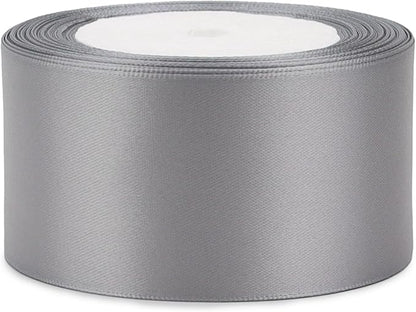 Gray Solid Satin Ribbon 2 Inch 25 Yards Solid Polyester Fabric Ribbon - Image 7