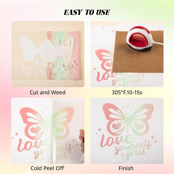 HTVRONT Gradient Heat Transfer Vinyl - Image 7