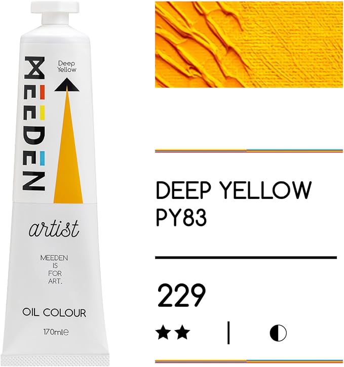 MEEDEN Artist Grade Oil Paint: Deep Yellow - 170ml/5.7oz Tube - Professional - Image 2