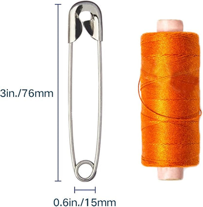 vrupin 50PCS Safety Pins, 3Inch/76mm Safety Pins Metal Nickel Plated Steel - Image 2