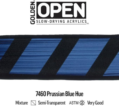 OPEN Slow-Drying Acrylics by GOLDEN, Prussian Blue Hue, 5 fl oz. tube, - Image 6