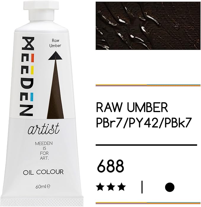 MEEDEN Artist Grade Oil Paint: Raw Umber - 60ml/2oz Tube - Professional Art - Image 2