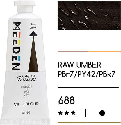 MEEDEN Artist Grade Oil Paint: Raw Umber - 60ml/2oz Tube - Professional Art - Image 2