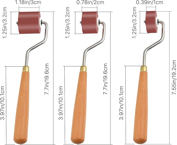 Milkary Rubber Rollers Brayer, Craft Stamping Brayers, Stamping Tools - Image 2