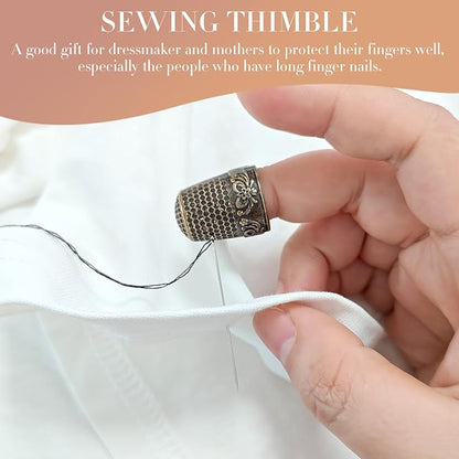 FR 4Pcs Sewing Thimbles, Metal Thimbles - Image 4