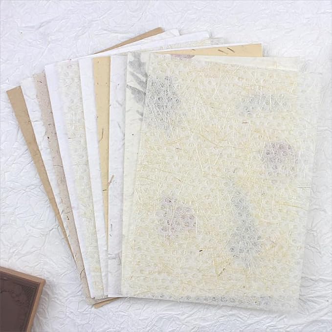 Textured Handmade Paper Sheets for Crafts, A5 Thick Rough Mulberry Recycled - Image 9