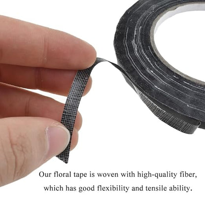 HAHIYO Black 0.25Inch Wide Floral Tape Waterproof Florist Tape Flower Wrap - Image 3