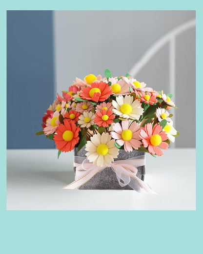 DIY Felt Flower Art Craft Kit, Daisy Bouquet Kit, Floral Gifts, Beginner Craft - Image 4
