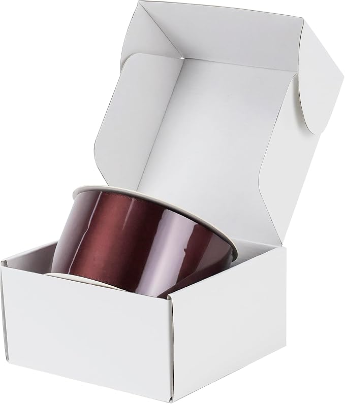 HUIHUANG Burgundy Ribbon 2 inch Double Side Burgundy Satin Fabric Ribbon - Image 7