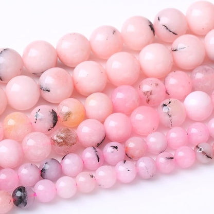 60PCS 6MM Natural Pink Opal Stone Beads by JIANJING