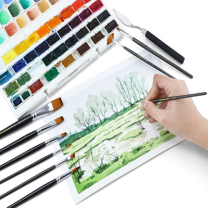 Transon Paint Brush Kit 10pcs Art Brushes and 1 Paint Spatula - Image 5
