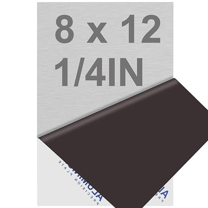 6061 T651 Aluminum Sheet Metal 8" x 12" x 1/4" Flat Plain Thick Aluminum Plate by Lswteiz