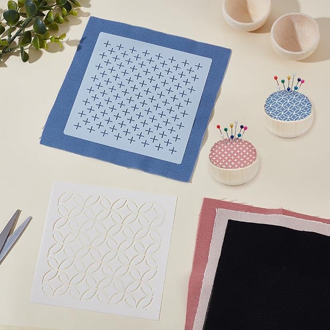 ACRNIGHEET 4 Set Sashiko Pin Cushion Bowls Making Kits, Embroidery Pin Cushion - Image 5