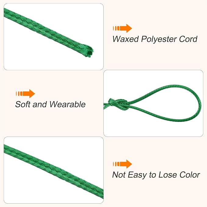 MECCANIXITY Waxed Cord 1mm Waxed Polyester Cord 175 Yard Wax String - Image 3
