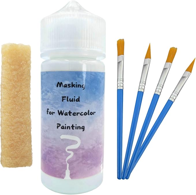 Blue Watercolor Masking Fluid by Tyrbsvlnar