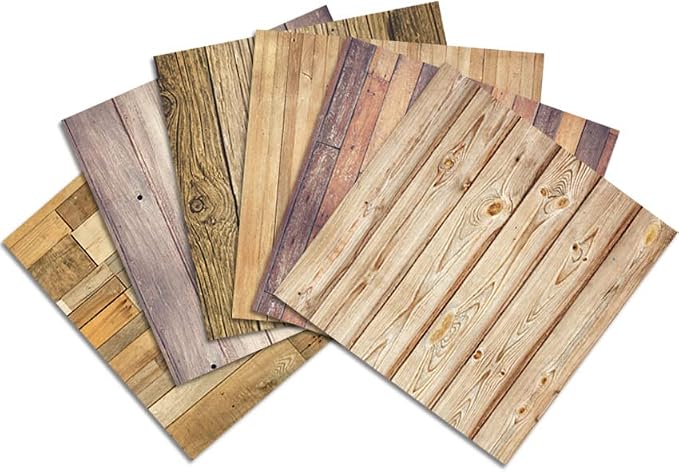 6x6 Inch Scrapbook Paper Pad, Single Sided 12 Unique Vintage Wood Designs - Image 4