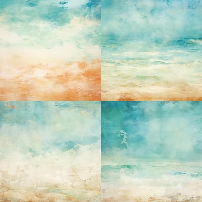Scrapbook Paper Pad 6x6 Craft Paper Single-Sided Watercolor Seaside Background - Image 4